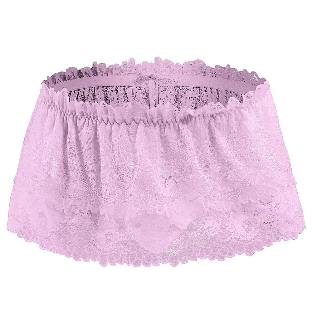 1281 Sissy Lace Panties Double Layer Skirt Sissy Pouch Briefs Lingerie Sexy